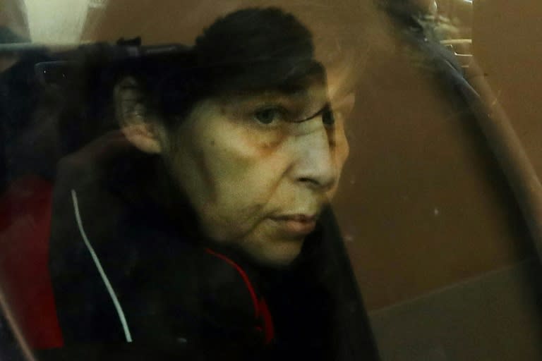 Patricia Dagorn, France's "Black Widow" as she arrived at the courthouse in Nice, southeastern France, on Monday