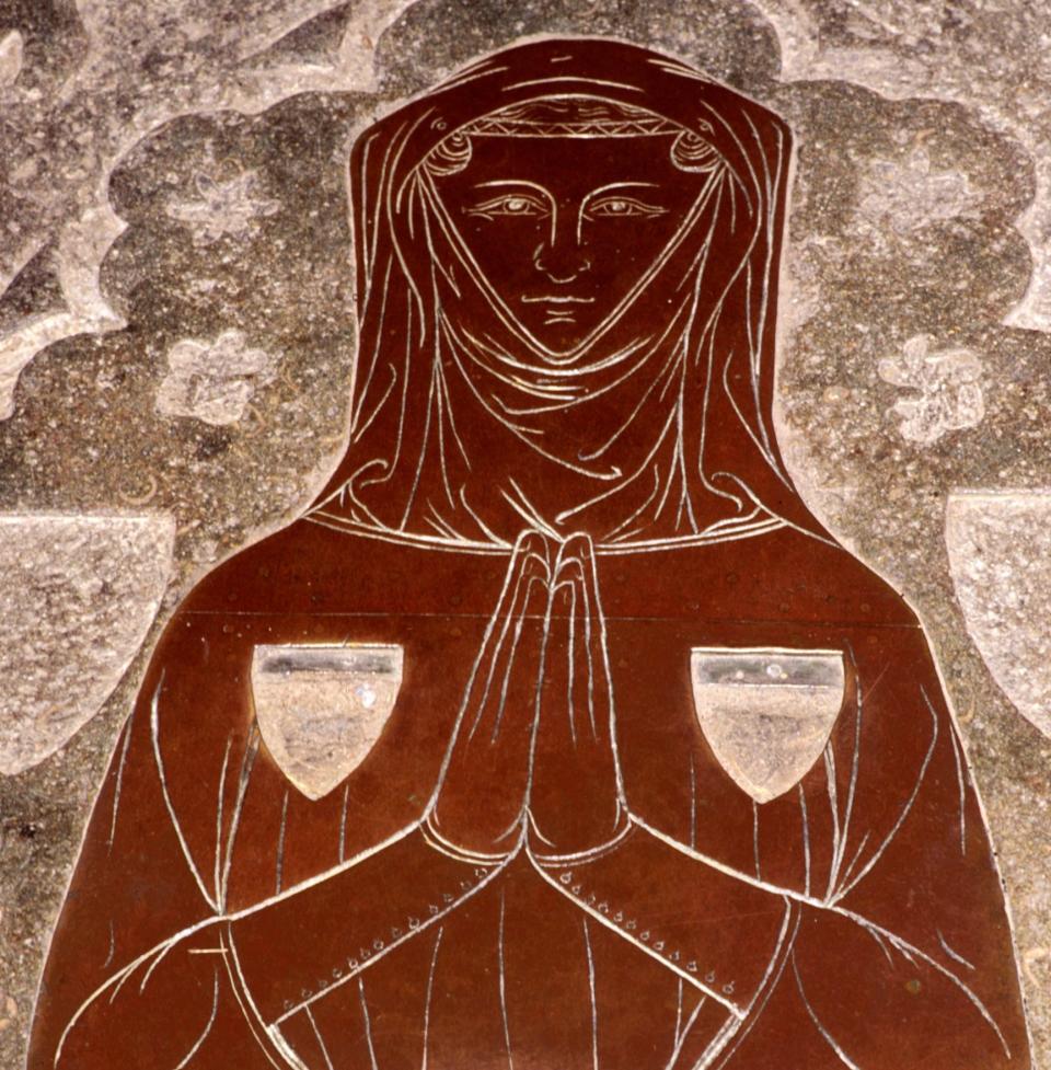 a medieval brass of Lady Margaret Camoys in St George’s Church, Trotton