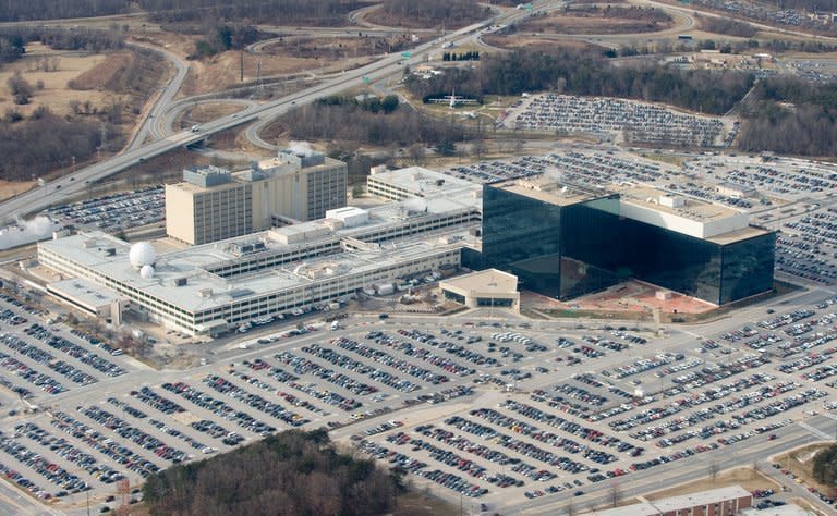 The National Security Agency headquarters at Fort Meade, Maryland, is seen on January 29, 2010. Under PRISM, which has been running for six years, the US National Security Agency can issue directives to Internet firms demanding access to emails, online chats, pictures, files, videos and more, uploaded by foreign users