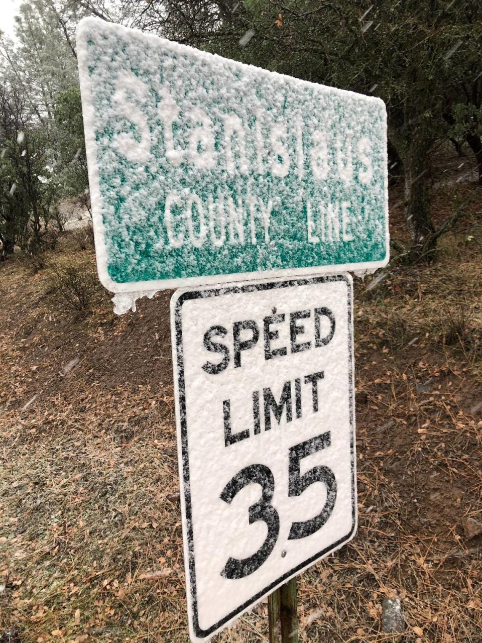 A cold storm blew through the Modesto area on Thursday, bringing wind, rain and even snow to some parts of Stanislaus County.