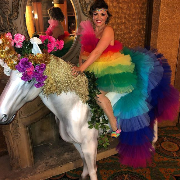 Em in her rainbow tulle outfit. Photo: Instagram/emrusciano.