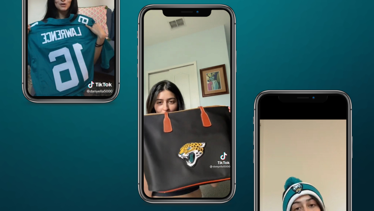 Daniela Mora learned about the Jacksonville Jaguars by accident when she found a Dooney & Bourke logo purse at an Orlando Marshalls. Her TikTok about the incident has gone viral — and turned her into a new fan.