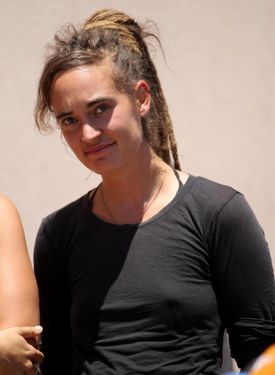 Sea-Watch3 German captain Carola Rackete leaves after being questioned in court in the southern Sicilian town of Agrigento, Italy, Thursday, July 18, 2019. Rackete, who forced a government block docking at an Italian port after rescuing migrants, faces questioning by Italian prosecutors over allegedly aiding illegal immigration. (Pasquale Claudio Montana Lampo/ANSA via AP)