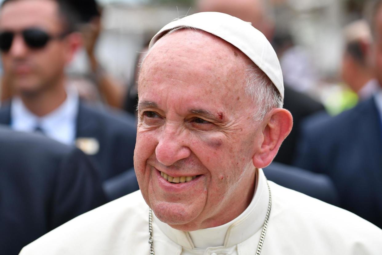 Strategy: Pope Francis will attend the Santa Marta conference in Rome: AFP/Getty Images