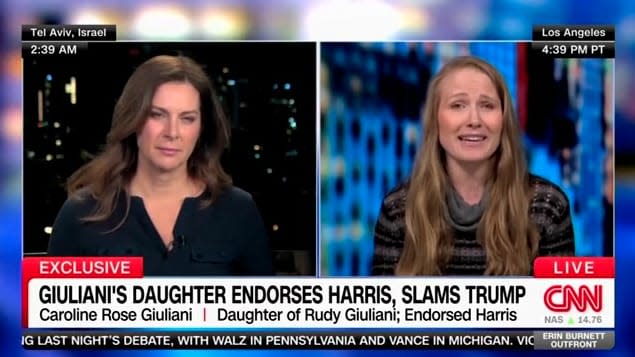 Giuliani’s Daughter Hasn’t Spoken to Dad About Her Harris Endorsement