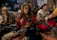 Transgender people attend a prayer service at Pakistan's first church for transgender worshippers, in Karachi, Pakistan, Friday, Nov. 13, 2020. Transgender Pakistanis are often mocked, abused and bullied, and Christians among them are a minority within a minority, often shunned even in churches. (AP Photo/Fareed Khan)