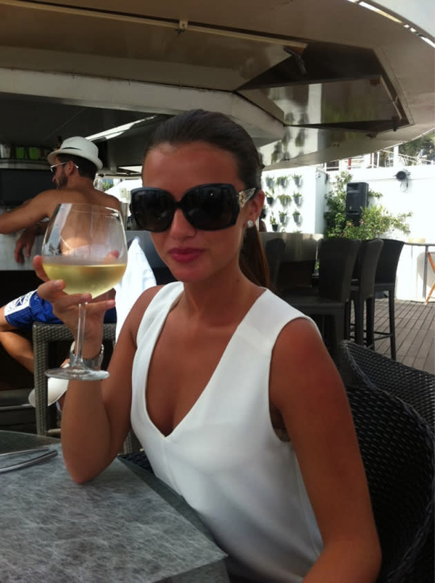 Celebrity photos: After celebrating her 21st birthday, TOWIE’s Lucy Mecklenburgh was whisked off to Cannes by her fiancé Mario Falcone. She tweeted this picture of herself enjoying a drink in the sun – and made us seriously jel in the process.