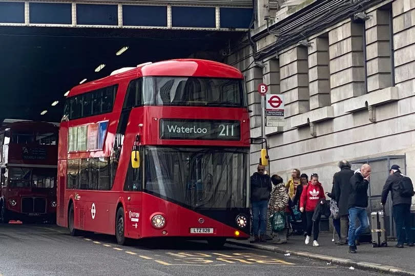 Route 211 bus at Waterloo Station