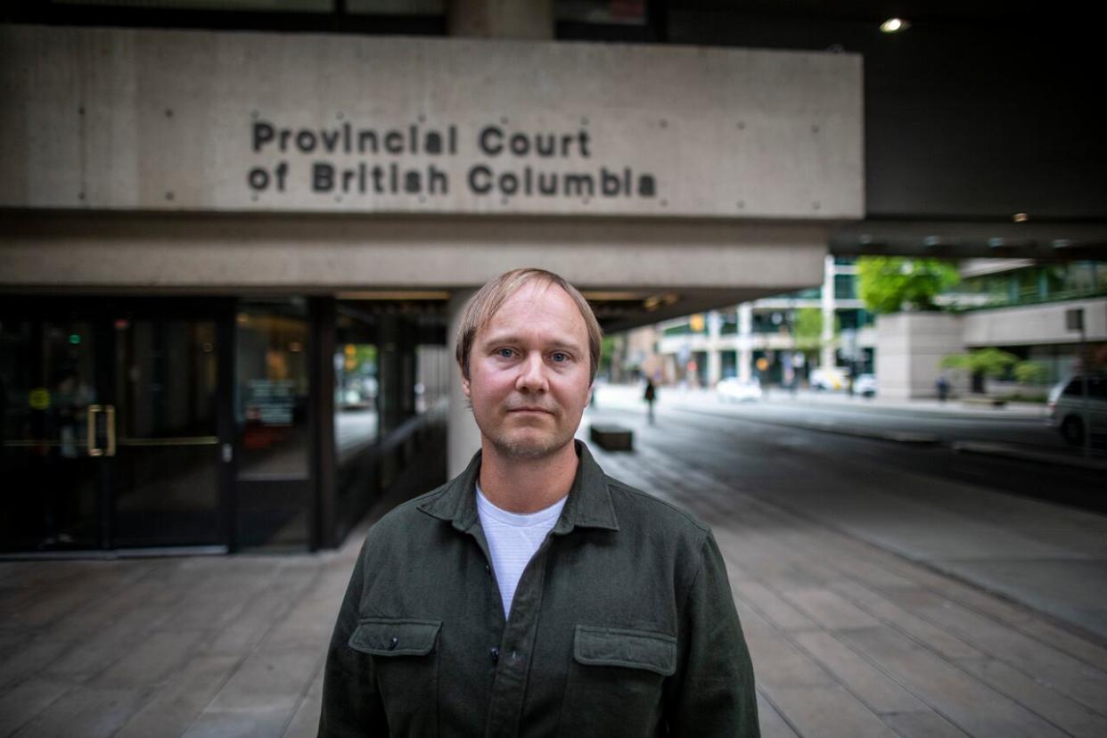 Patrick Baldwin is pictured outside of the Provincial Courthouse in Vancouver, B.C on Tuesday April 30, 2024.  (Ben Nelms/CBC - image credit)