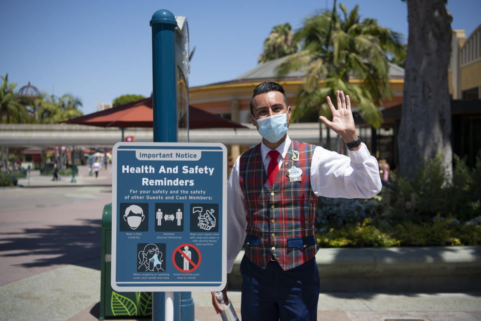 A variety of shopping and dining experiences begin reopening at the Downtown Disney District in Anaheim, California, on July 9, 2020. (Derek Lee/Disneyland Resort via Getty Images)