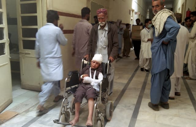 A child receives initial treatment in hospital