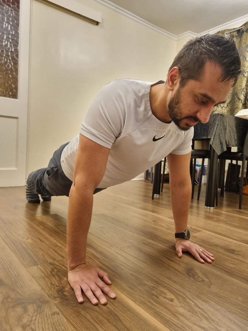 Asif Saleem, 36, from Newcastle, will do 100 press-ups every day during Ramadan (Asif Saleem)