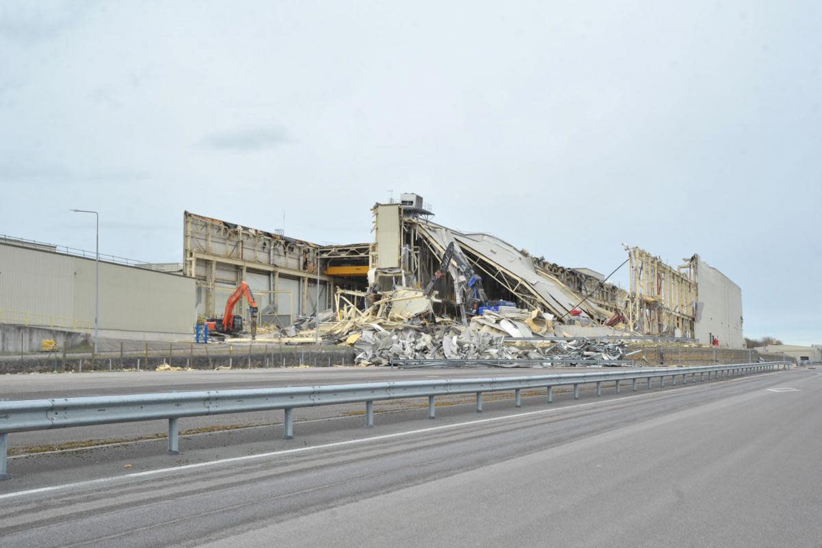 Work to demolish the Honda factory has begun <i>(Image: Dave Cox)</i>