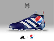 <p>Ah, this is more traditional. A soft drinks company on football boots. </p>