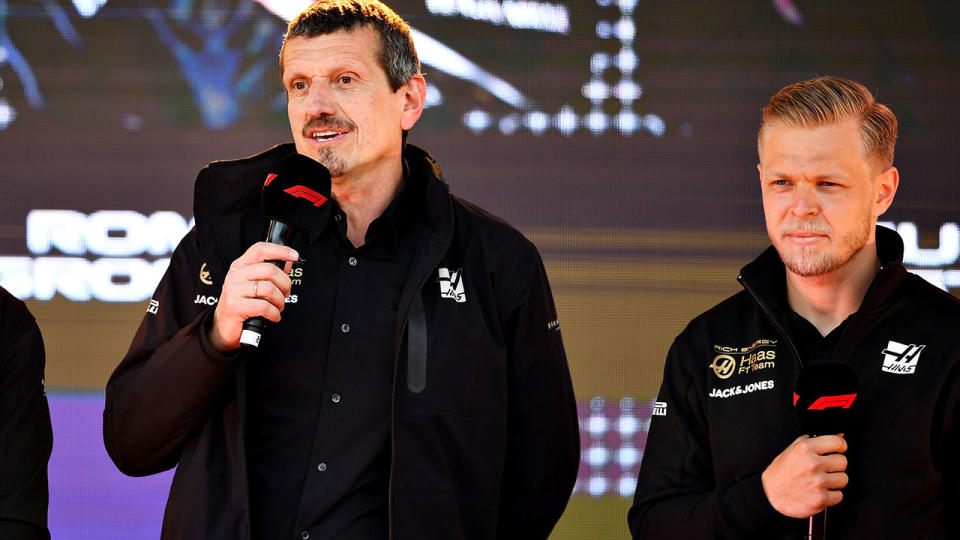 Guenther Steiner has defended his charger Kevin Magnussen. (Photo by Clive Mason/Getty Images)