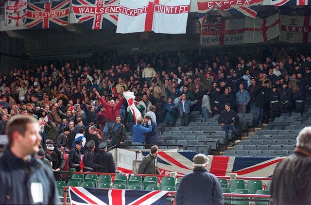 Trouble erupts in the crowd at Lansdowne Road