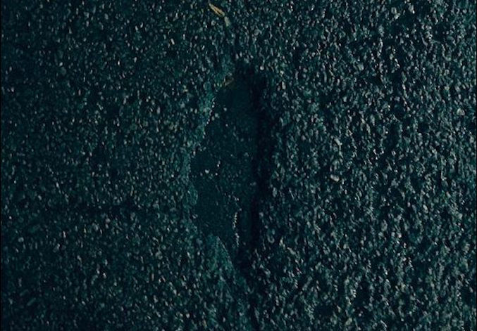 <p>An imprint of Taiwan was discovered on an asphalt road leading many to point out the similarity between it and Chi Po-lin’s 2013 documentary. (Photo courtesy of Max Huang/Facebook)</p>
