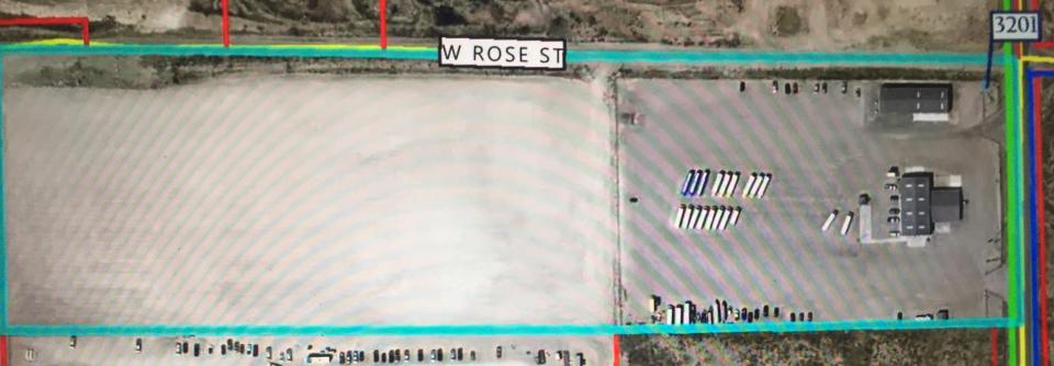 A screen capture from the July 25, 2023 Carlsbad City Council meeting shows nearly 19 acres of land rezoned for commercial development south of Carlsbad.