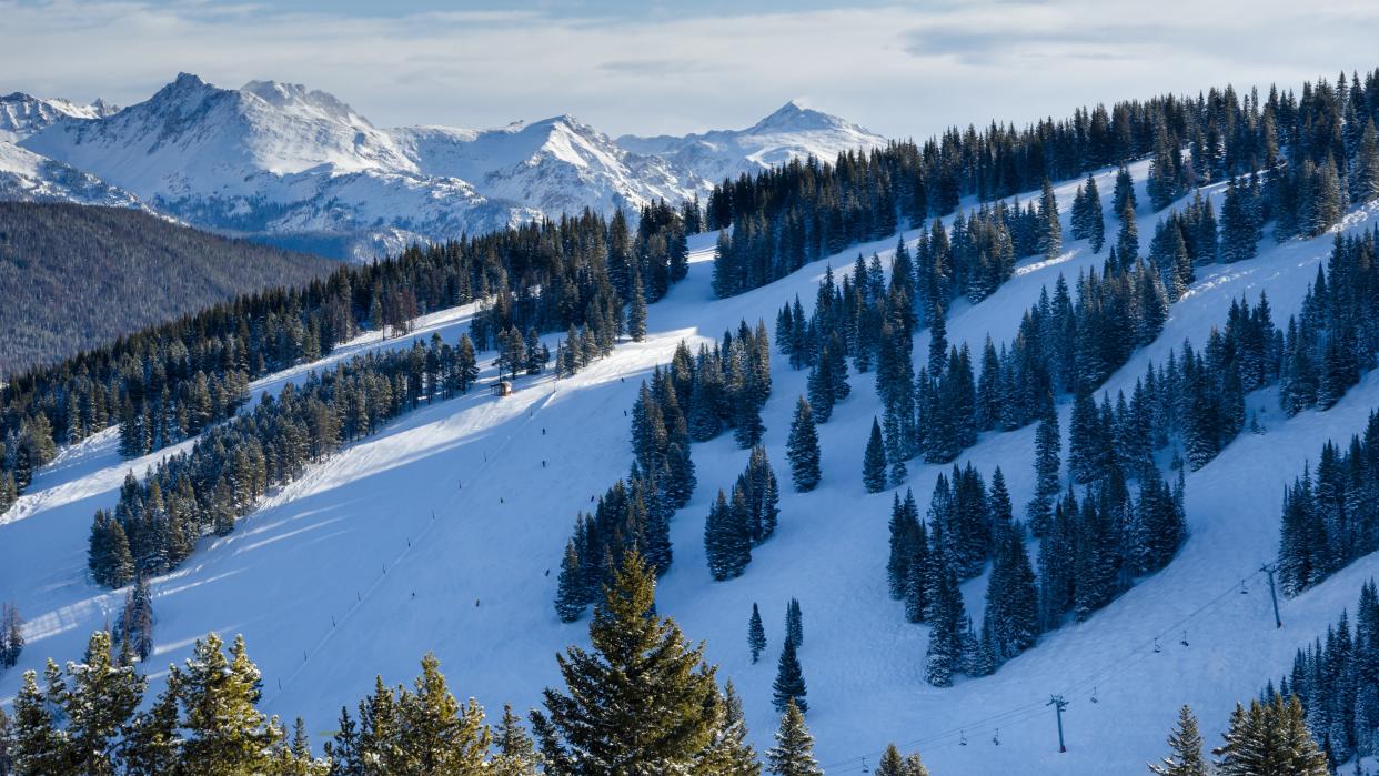  Vail Colorado Ski Runs and Gore Range Mountains. 