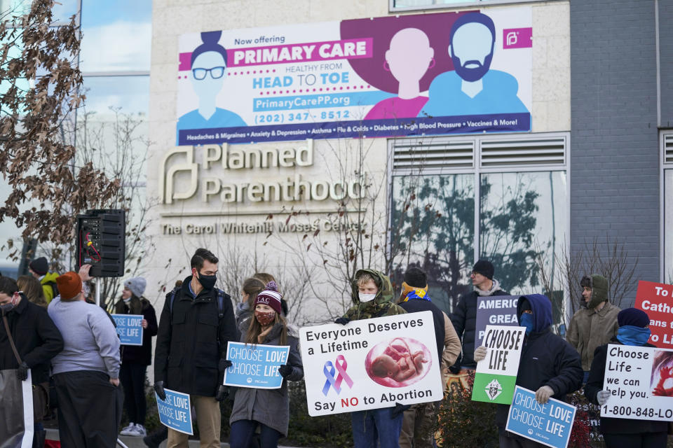 Anti-abortion demonstrators gather at a Planned Parenthood (The Washington Post via Getty Images file)