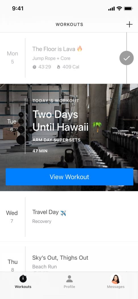 A screenshot of the Future Fitness app