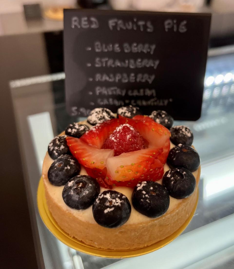 Red fruits pie from Lily Paris Bakery is made with strawberry, blueberry and raspberry with pastry and Chantilly creams.