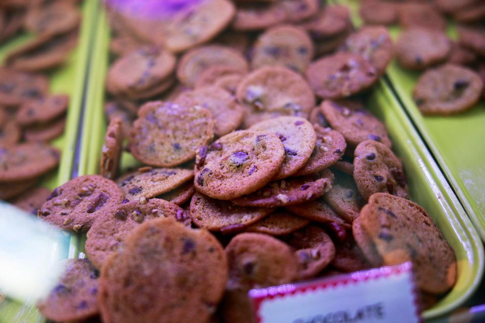 Fresh-baked chocolate chip cookies at First Coast Cookies