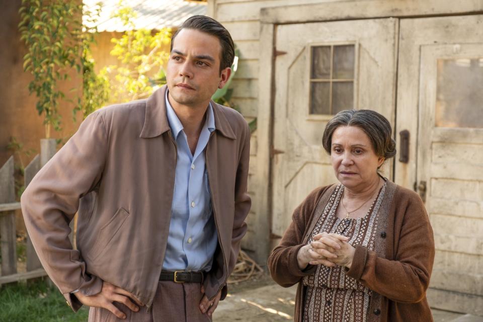 Adriana Barraza, right, delved into research on the folk saint known as Santa Muerte for her role in "Penny Dreadful: City of Angels."