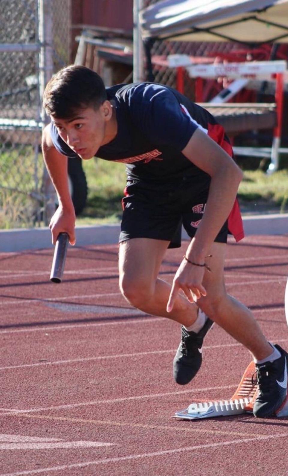 Joaquin Olvera, senior at Hatch Valley High School, is bound for Kansas on a track scholarship at Dodge City Community College. He wants to continue running and study business while at school.