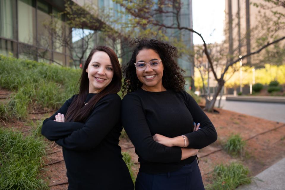 Christy Horn, left, and Emma Butler co-founded The Hair Initiative in 2018. The nonprofit provides training and resources to caretakers of children with highly-textured hair throughout Oklahoma, including foster and adoptive parents.