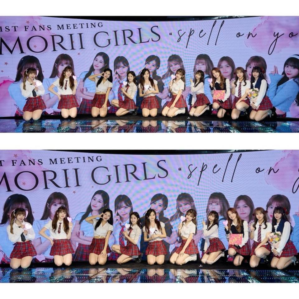 區明妙（左5）與其他9名KOL組女團MORII GIRLS（圖片來源：IG@moriigirls.project）