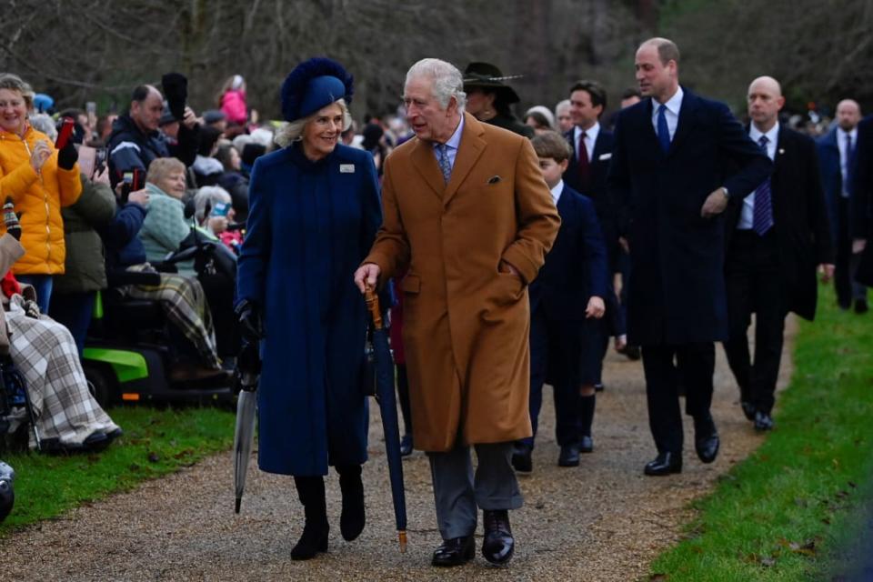 <div class="inline-image__caption"><p>Britain's King Charles, Queen Camilla, Prince William, Prince of Wales, Catherine, Princess of Wales and Prince George attend the Royal Family's Christmas Day service at St. Mary Magdalene's church, as the Royals take residence at the Sandringham estate in eastern England, Britain December 25, 2022.</p></div> <div class="inline-image__credit">Toby Melville/Reuters</div>