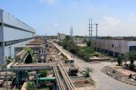 View of the state-owned al-Haswa power station in Aden