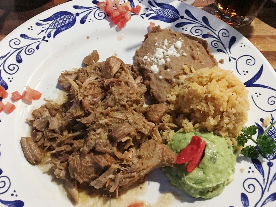 <p>Their pulled pork cooked in it’s own juices with Mexican spices, served alongside refried beans and Mexican rice is the best meal I’ve had in a long time. So tasty!<br><b>Frida Mexican Cuisine, 236 S Beverly Dr, Beverly Hills, CA 90212, USA</b> </p>