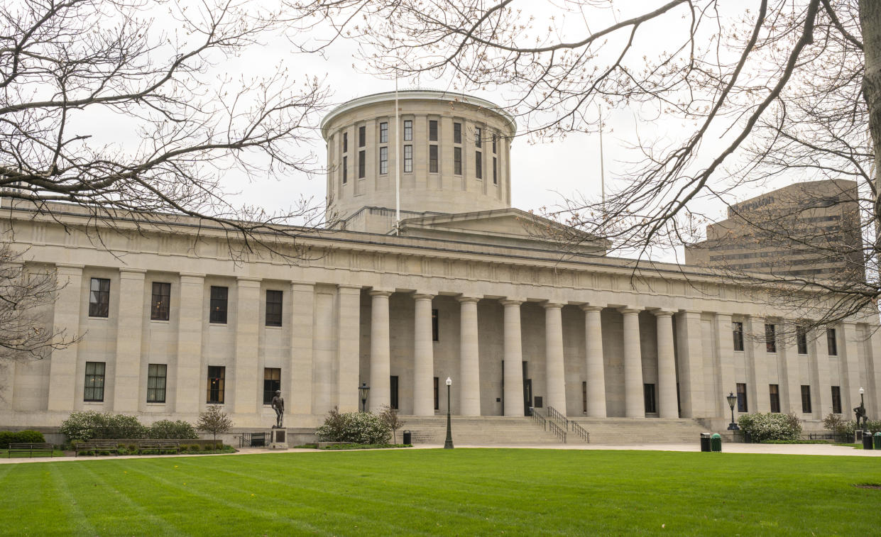 Ohio government statehouse in Columbus.