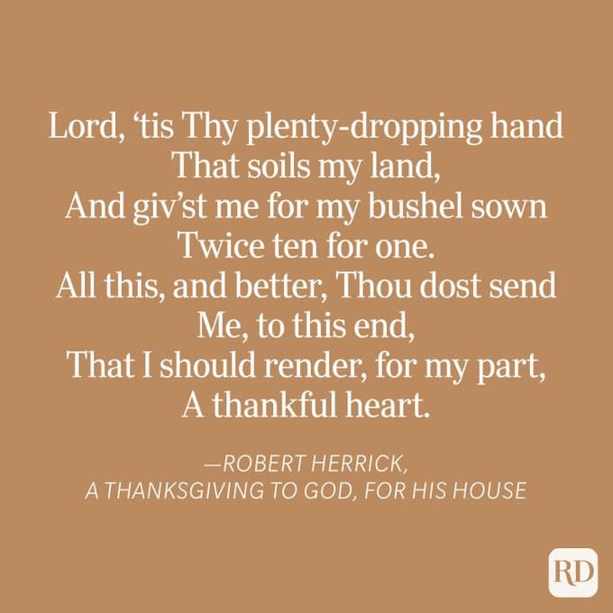 Robert Herrick Thanksgiving Blessing