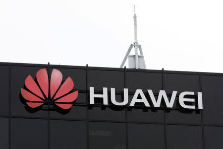 The Huawei logo is pictured outside their research facility in Ottawa, Ontario, Canada, December 6, 2018. REUTERS/Chris Wattie