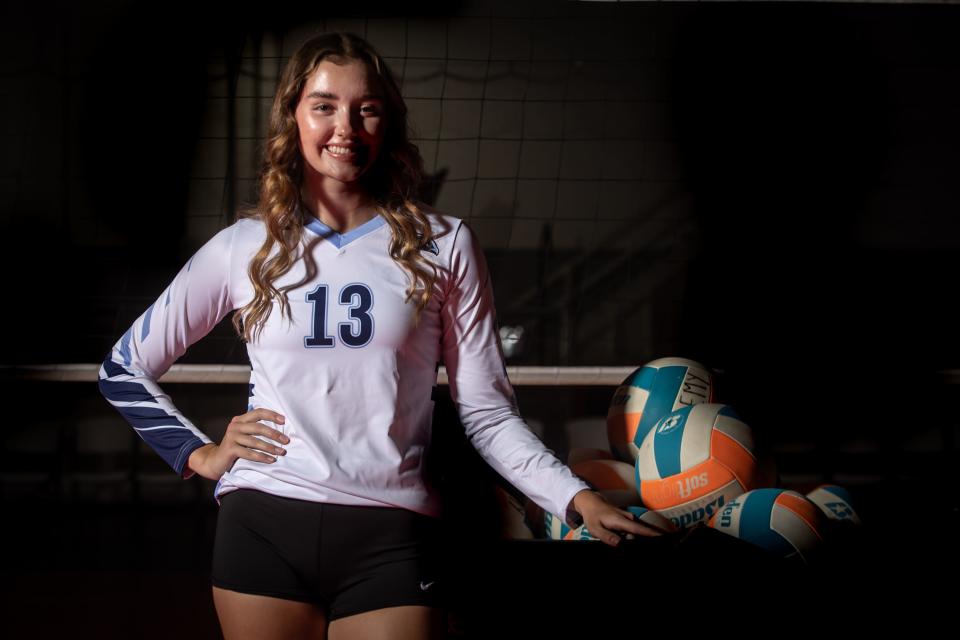 Sophia Mayo (13), from Perry Meridian High School, is photographed for the IndyStar 2023 High School Girls Volleyball Super Team on Tuesday, August 1, 2023, at The Academy Volleyball Club in Indianapolis.