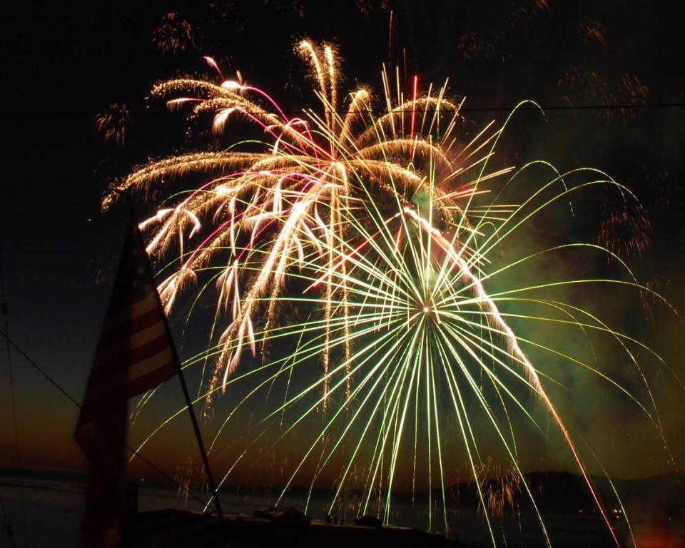 “Long may she wave.” John Shankle of Cambria captured this 2018 July 4th juxtapositioning of the U.S. flag and fireworks over the sea, shot off from the shore near the town’s Shamel Park. The town won’t have a fireworks display this year, but there will be fun, food and games in the afternoon around the Veterans Memorial Building, 1000 Main St.