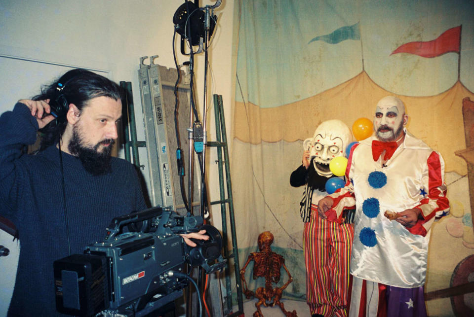 <div class="inline-image__caption"><p>Director Rob Zombie shooting Sid Haig as Captain Spaulding.</p></div> <div class="inline-image__credit">Greg Gibbs</div>