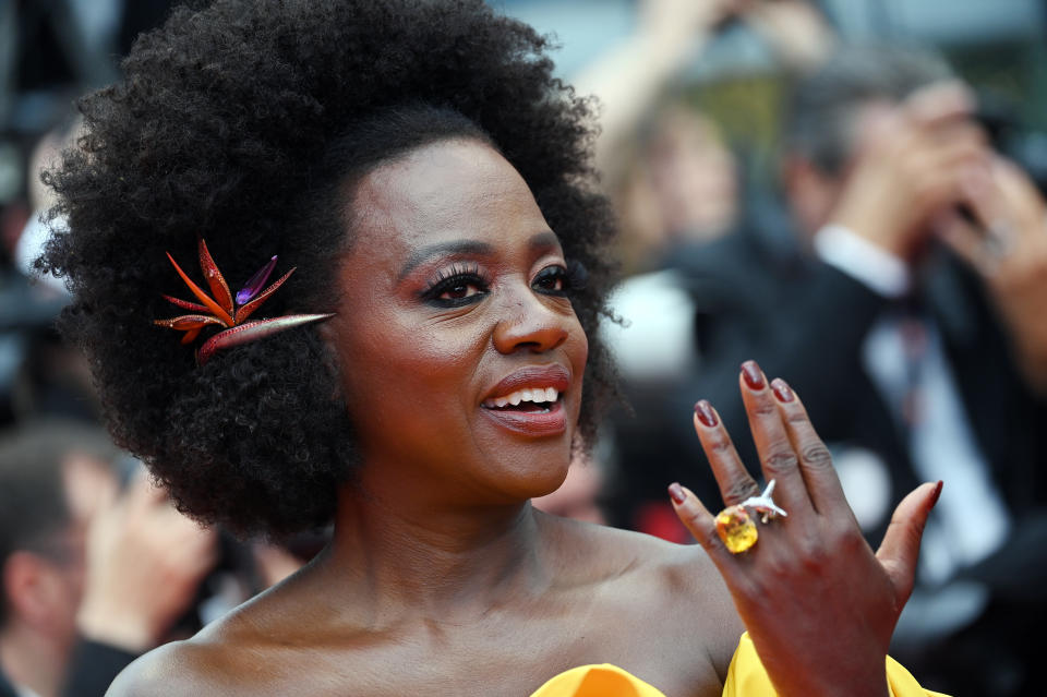 CANNES, FRANCE - MAY 18: Viola Davis attends the screening of "Top Gun: Maverick" during the 75th annual Cannes film festival at Palais des Festivals on May 18, 2022 in Cannes, France. (Photo by Joe Maher/Getty Images)