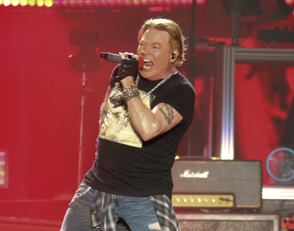 FILE - Guns N' Roses' Axl Rose performs on the first weekend of the Austin City Limits Music Festival, Oct. 4, 2019, in Austin, Texas. When New York's Adult Survivors Act expired on Friday, Nov. 24, 2023, more than 3,700 legal claims had been filed, with many of the last few coming against big-name celebrities, such as Rose, and a handful of politicians. (Photo by Jack Plunkett/Invision/AP, File)