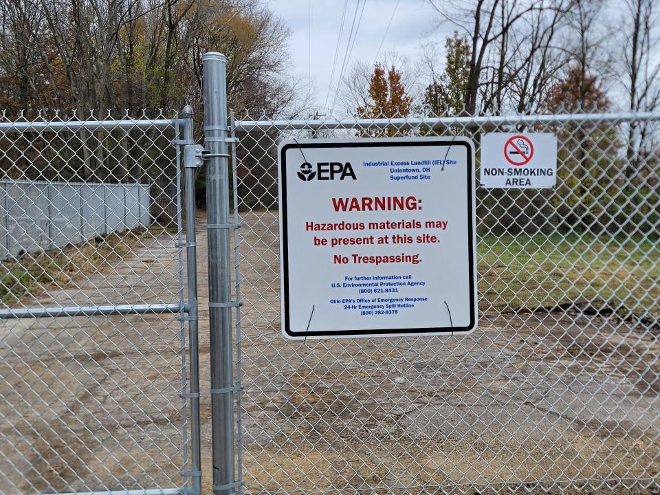 The U.S. Environmental Protection Agency has installed fencing to prevent trespassing on the federal Superfund site in Lake Township that was once a "local dump" called the Industrial Excess Landfill.
