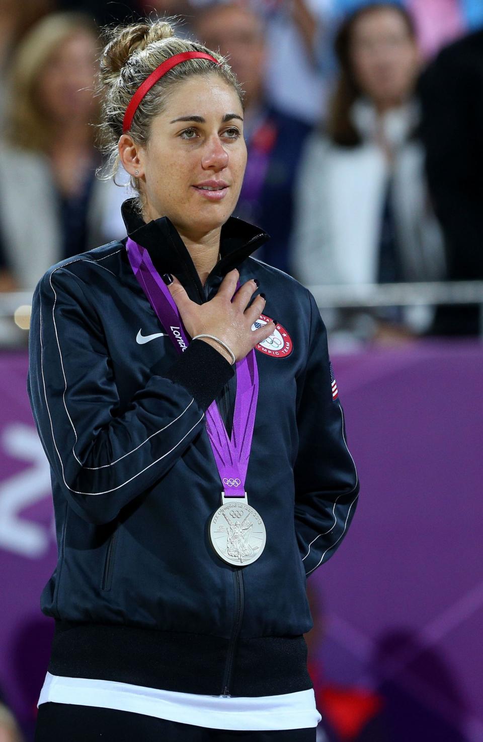 <p>April Ross is looking to win gold with her new beach volleyball partner. She took home the silver medal in the London Olympics. (Getty) </p>