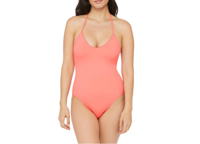 Coral Cheeky Thong One Piece Swimsuit with High Cut Legs - Sunnyside  Swimwear