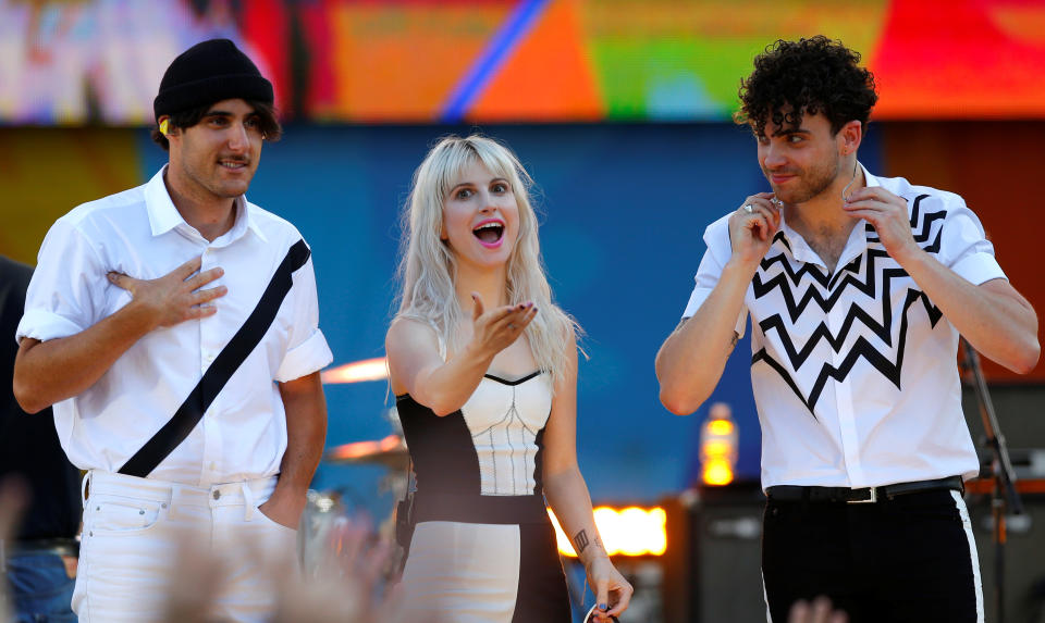 Paramore no palco do Good Morning America Summer Concert Series, no Central Park, em Nova York, em 2017.