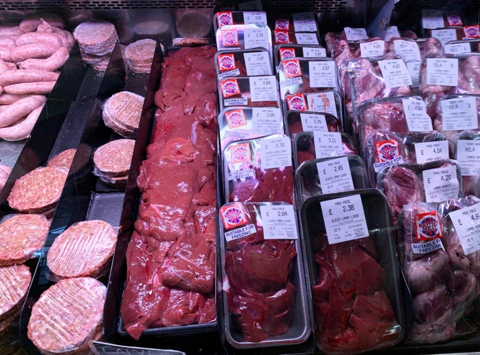 Meat on sale at the butchers at Polhill Farm Shop near Sevenoaks (Giles Anderson/PA) (PA Archive)