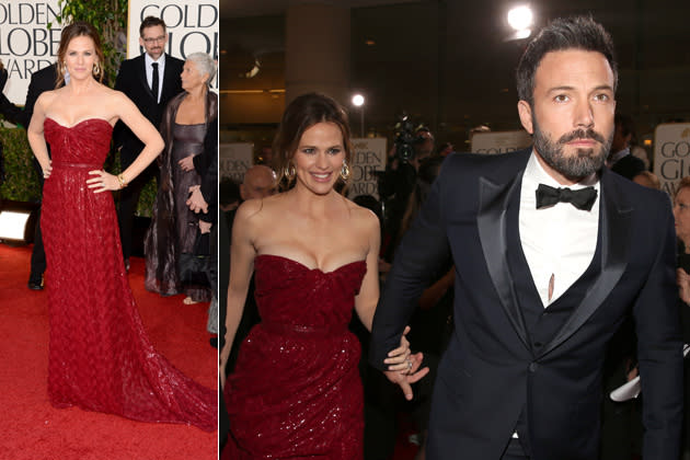 Lady in Red: Jennifer Garner (in Vivienne Westwood) hätte für ihren Look eine Preis verdient. Den schnappte sich aber ihr Göttergatte Ben Affleck für seinen Film „Argo“.