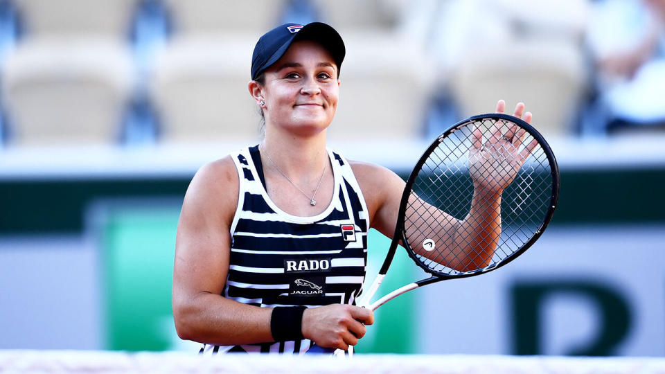 Ash Barty was too good for Andrea Petkovic in their third round clash. Pic: Getty