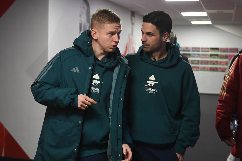 Oleksandr Zinchenko and Mikel Arteta